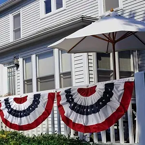Semicircular American Fan Flag (Stars and Stripes) - Camping Outdoor Party Decoration Banner, Semicircular Design Statement Piece That Stands Out