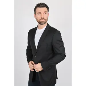 Platini Men's Black Western Sport Coat w/ Elbow Patch - Black