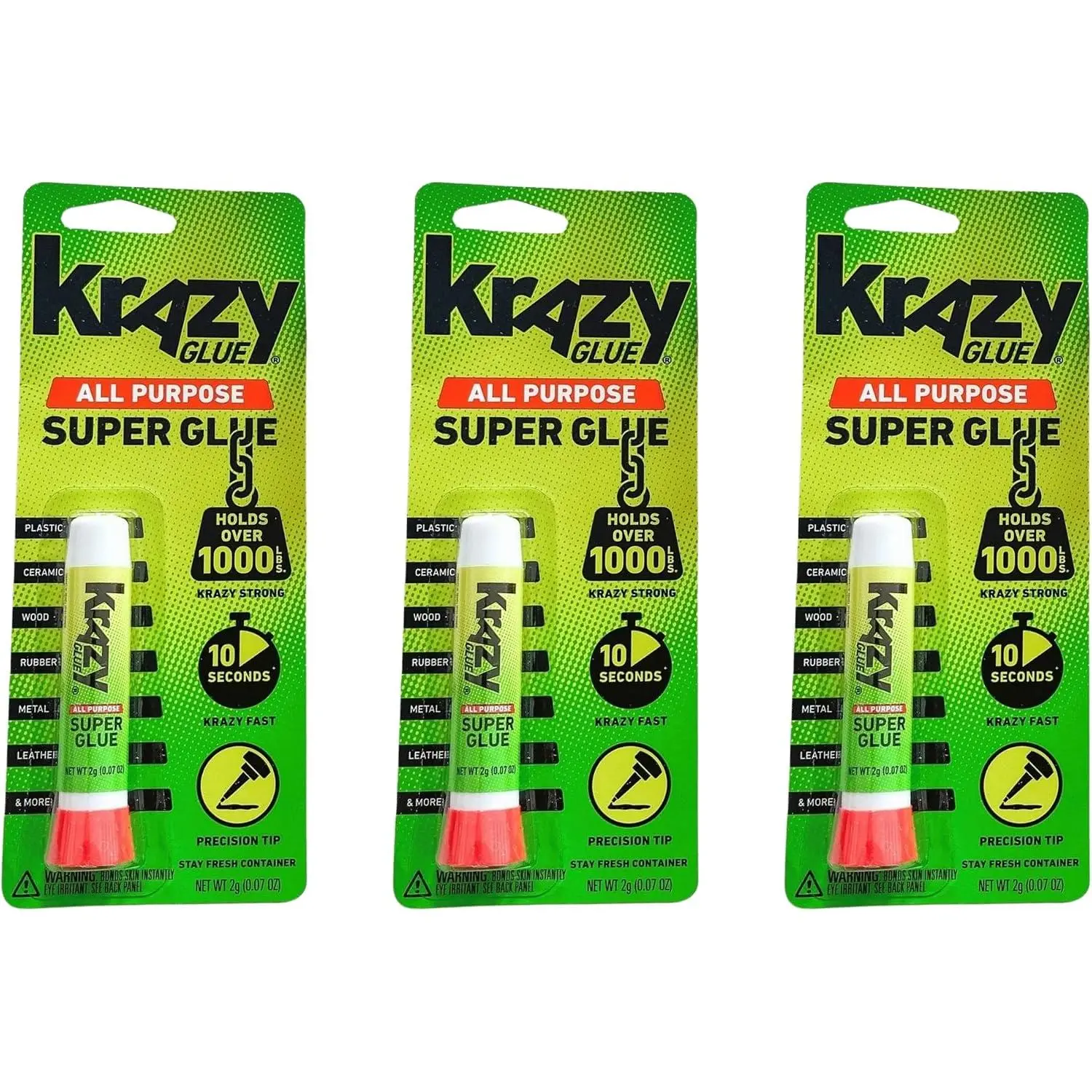 Elmer's Original All-Purpose Instant Repair Krazy Glue, 3-Piece Set
