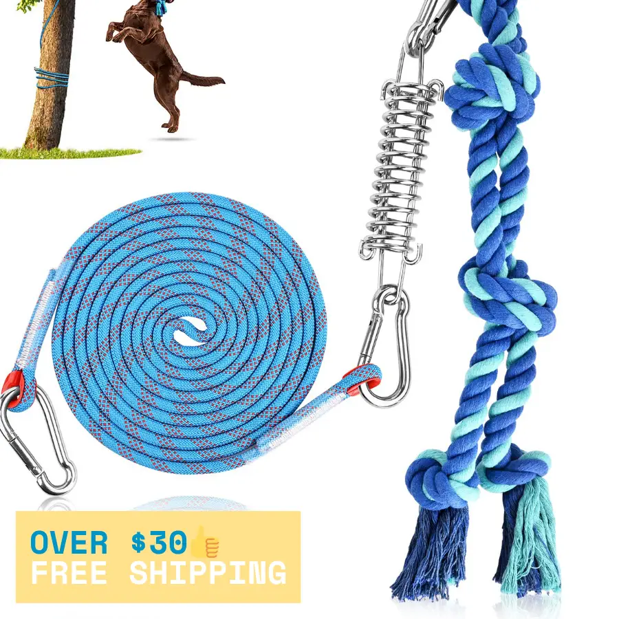 Pet Bungee Dog Toy, Tree Tug Toy for Pitbull Interactive & Exercise, Spring Pole Tug of War Toy with Durable Rope, Muscle Builder Outdoor Hanging Toys
