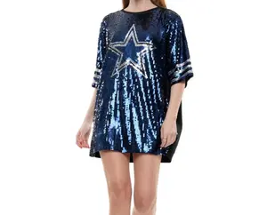 Dallas Big Star Sequin Game Day Oversized Dress/ Top