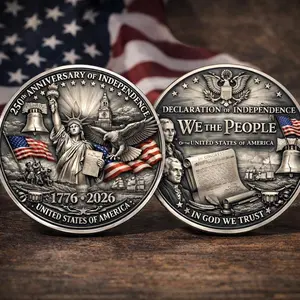 250th Anniversary USA Independence Coin 1776–2026 – Declaration of Independence Commemorative Challenge Coin, Patriotic Collectible Gift