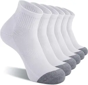 6 Pairs of men's ankle socks with cushioned running socks, spring/summer men's style