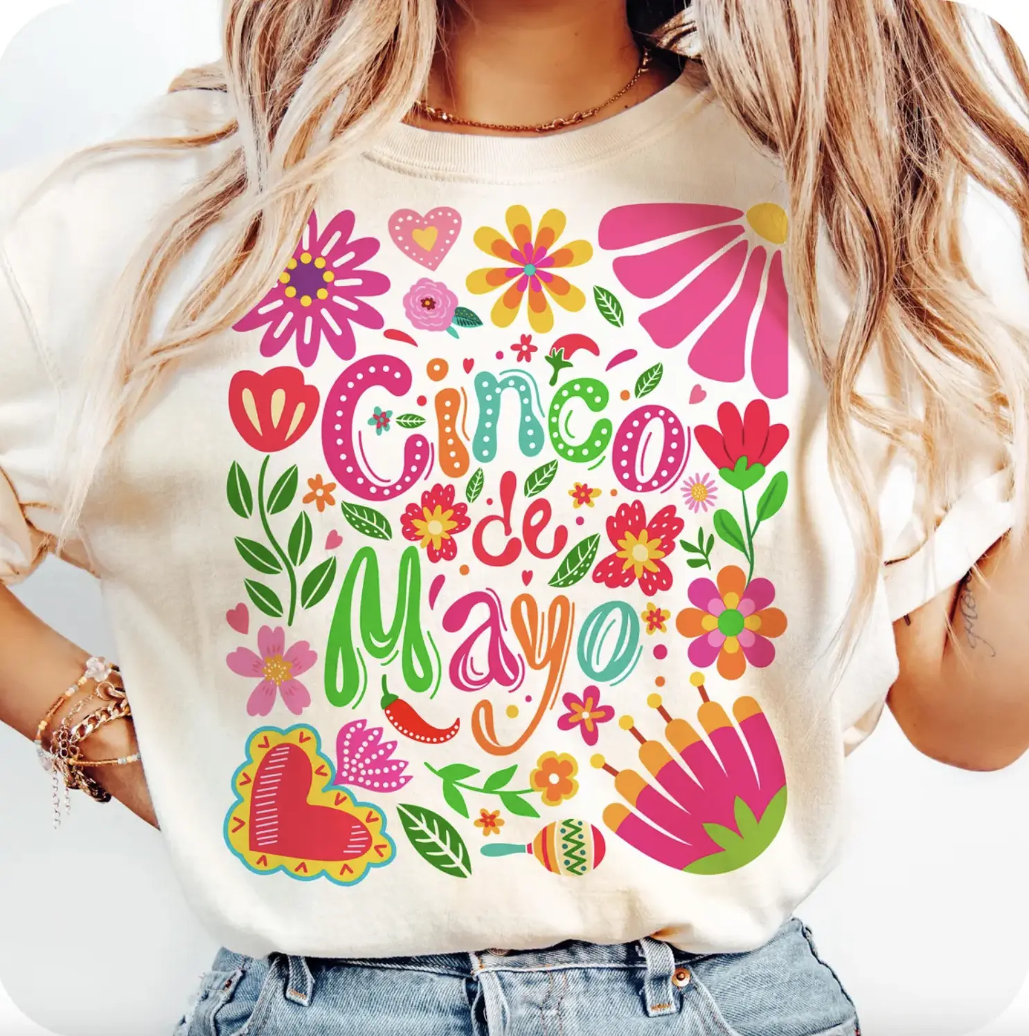 Boho Floral Cinco De Mayo T-Shirt, Cinco De Mayo Shirt, Mexican Shirt, Tequila Tee, Margarita Tee, Fiesta Hoodie, Cinco De Mayo Gifts, Mexican Gifts