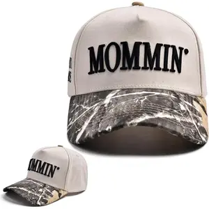 Mommin Trucker Hat for Women Embroidered Mom Baseball Cap Adjustable Canvas Vintage Hat for Casual Wear