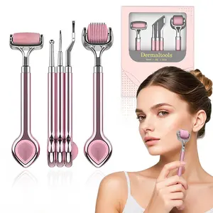5pcs Beauty Tool Set Facial Care Kit with Derma Roller and Acupressure Wand for Skincare Aesthetic Massager, Skin Refreshment Beauty Tools