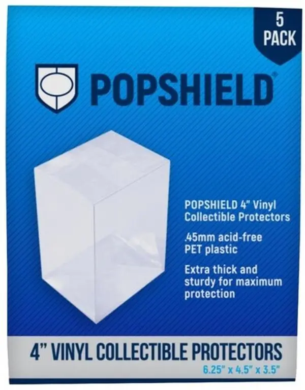 Popshield Collectible Protector Sleeves - 4 New 5-Pack Cases, 6.25in x 4.5in x 3.5in Dimensions for Figurines, Statues & Bobbleheads, Sleeve