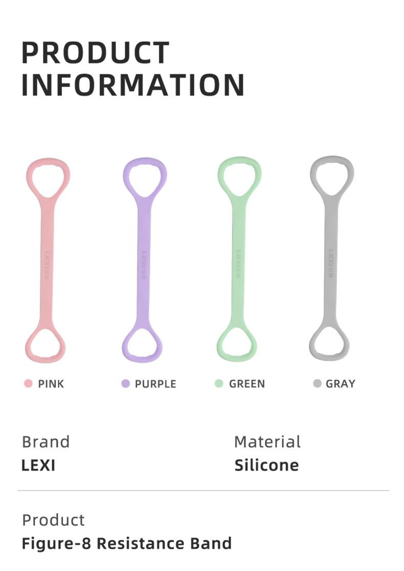 LEXI Resistance Bands Figure 8 Exercise Resistance Bands Silicone Material Expander Band  Home Gym Yoga Equipment   Fitness Accessories