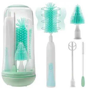 Electric Bottle Cleaning Brush, Bottle Brush Cleaner, UV Disinfection Nipple Brush, 6 Packs Set for Newborns Electric Bottle Cleaning Brush, Bottle Brush Cleaner, UV Disinfection Nipple Brush, 6 Packs Set for Newborns