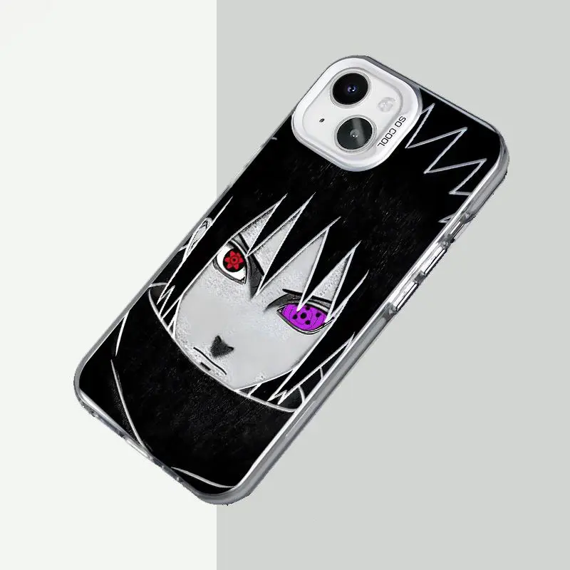Anime 11-17 Pro Max Phone Case Reflective Silver Line Design Rinnegan Sharingan Anime iPhone Cover Anti-Collision Protection Easy Fit Access