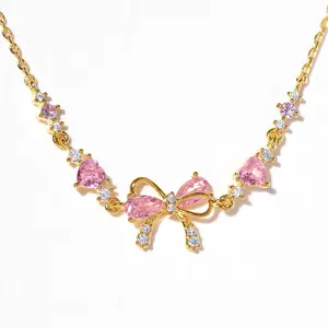 Bow Zircon Friendship Bracelet for Women Adjustable Ribbon Bow Bracelet Women's Gift