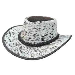 Cabello  Leather outback  Western Hat  Genuine Cowhide hair hat Original fur