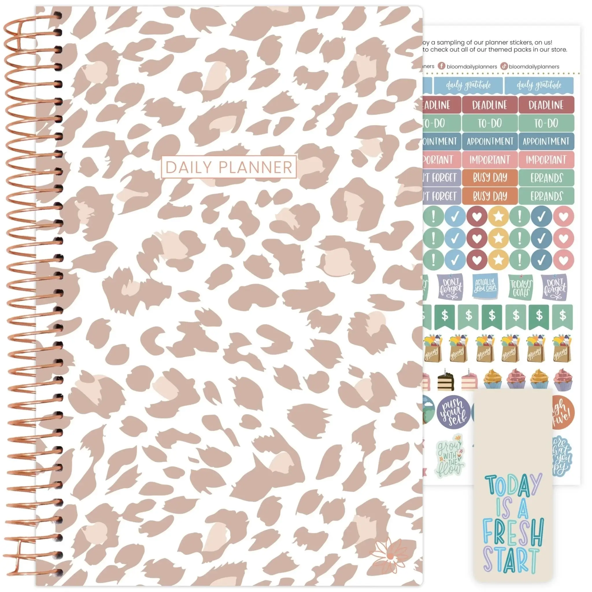 Undated Soft Cover Planner, 5.5" x 8.25", Tan Leopard Undated Soft Cover Planner, 5.5" x 8.25", Tan Leopard