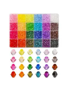 6mm Double Cone Cut Beads, Colorful Beads for Jewelry Making, DIY Crafts and Jewelry Creation Supplies, Bead Set