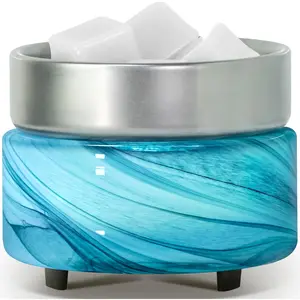 Electric Scented Wax Melt Warmer - Art Glass Wax Warmer, 3 in 1 Wax Melter, Scented Warmer for Scented Candles, Wax Melts, Tarts, Essential Oils for Fresh Home Office, Gifts and Decoration Ornaments