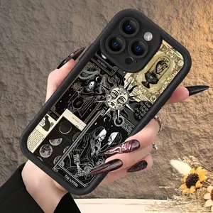 Vintage Spliced Abstract Pattern Phone Case for IPhone 17 16 15 14 Pro Max 13 12 11 XR XS Plus Shockproof Full Camera Protection Durable Slim Silicone Cover