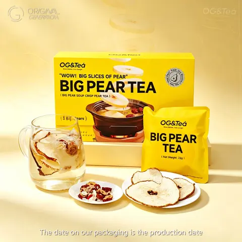 Cough-relieving Caffeine Free Tea Big Pear Tea 3pcs Big Pear Tea 176g(22g×8pack)  Individual Packaging With Goji Berry Red Dates Pear Lily Snow Fungus And Rock Sugar