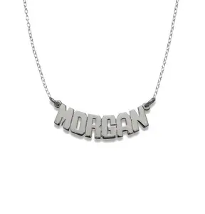 Curb Block 925 Sterling Silver Nameplate Jewelry Necklace