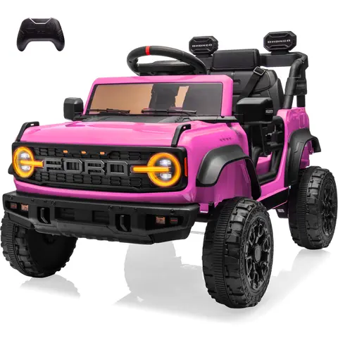 Segmart 12V Licensed Ford Bronco Raptor Ride On Car for Kids, Electric Truck with Remote Control, LED Lights & Music, Outdoor Kids Gift, Best Christmas Gift for Kids, Black Friday