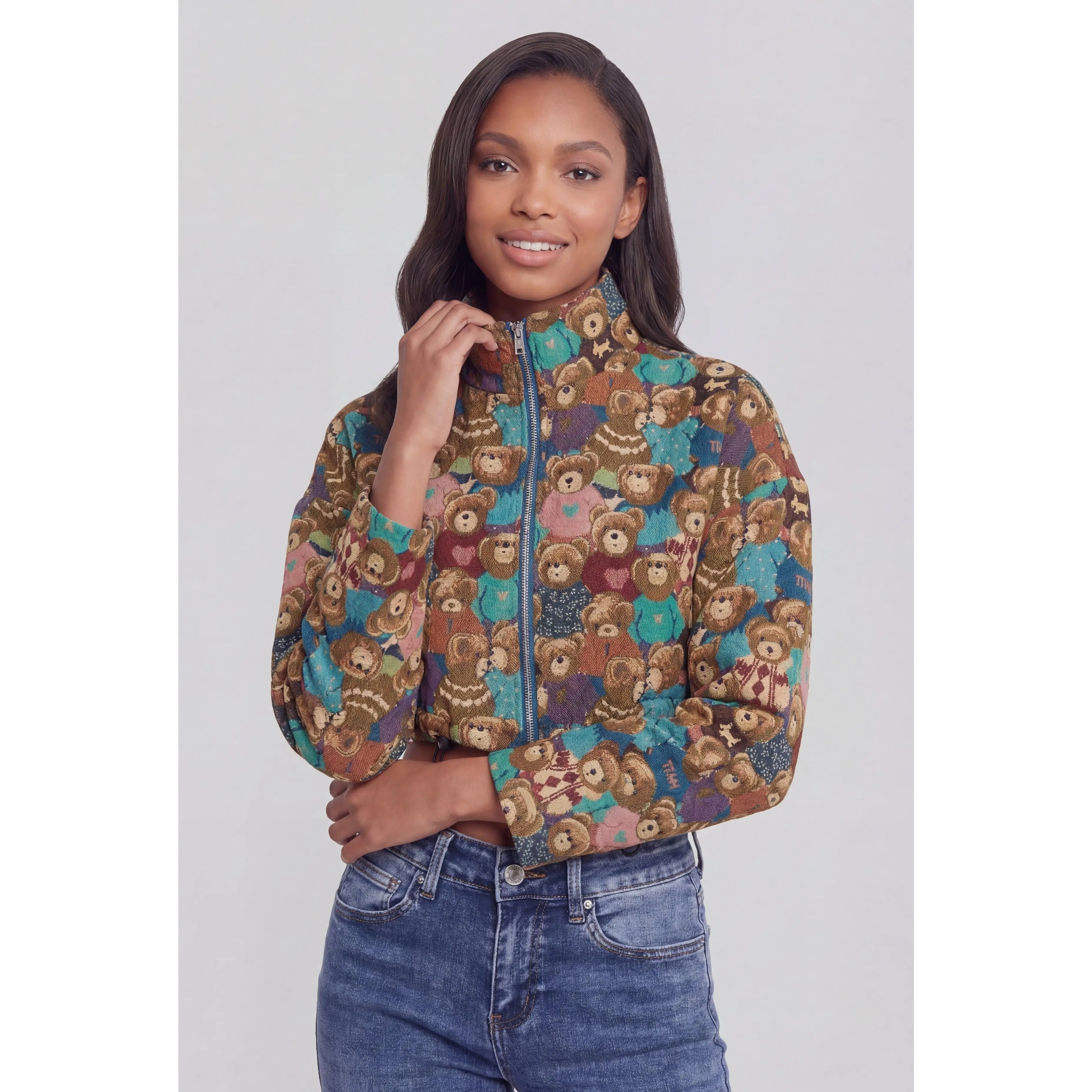 Zelda Jacquard Cropped Jacket