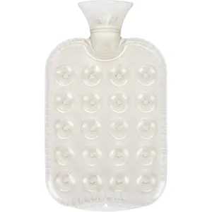 Transparent Classic Hot Water Bottle, Made in Germany New Model Reusable Heat Therapy Water Bag for Warm Compress, Bed Warmer, Cramps, Muscle Relaxation, Cold Nights, Home Comfort and Daily Pain Relief