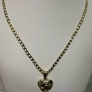 Gold-Plated Heart Nugget 1.5 inch Necklace with Elegant Chain Design for Everyday Wear Classic Jewelry