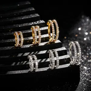 OUFER 20G Tarnish Proof 316L Stainless Steel Adjustable Hinged Segment Nose Ring - Double Row CZ Gemstone Accents, 6mm-7mm Geometric Dainty Piercing Accessory for Women, Body Jewelry, Accessories For Women