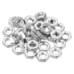M7 x 1.0 Steel Hex Nuts, 30 Pack Metric Thread Zinc Plated Finished Hardware Nuts Screw Bolt Fasteners 4mm Height