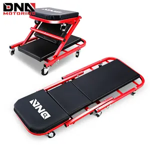 ‎40 Inches 2 IN 1 Rolling Folding Car Creeper Seat 6 Pcs 2" Casters Red