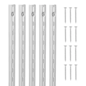 VEVOR Shelf Pilaster,  39-inch 10 Pack, Upright Wall Shelving System, Heavy Duty Support System Single Slot Shelf Rails, 40 Screws Included, Suitable for Cabinet Closet Organization Storage, Silver
