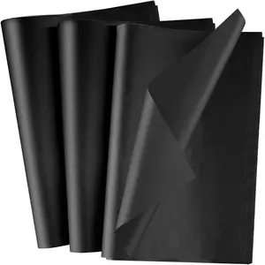 100 Sheets Black Tissue Paper for  Bag 20x14 Inches Wrapping Tissue Paper Bulk Decorative Art Paper for DIY Crafts Birthday Graduation Halloween Party Decor