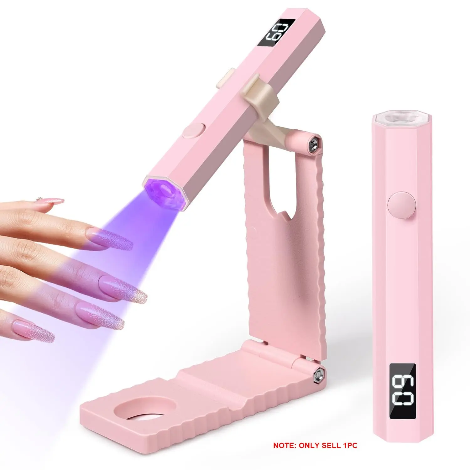 UV Nail Lamp with Stand, Nail Lamps For Gel Polish, Gel Nail Curing Lamp, Nail Tech Light, Foldable, 360° Adjustable Rotation, Portable Flash Cure Light, Nail Art, Home DIY Salon, Rechargeable Curing Lamp, Gel UV Light for Nails