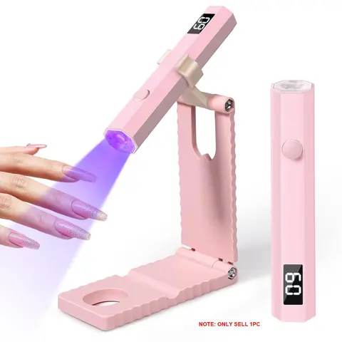 UV Nail Lamp with Stand, Nail Lamps For Gel Polish, Gel Nail Curing Lamp, Nail Tech Light, Foldable, 360° Adjustable Rotation, Portable Flash Cure Light, Nail Art, Home DIY Salon, Rechargeable Curing Lamp, Gel UV Light for Nails