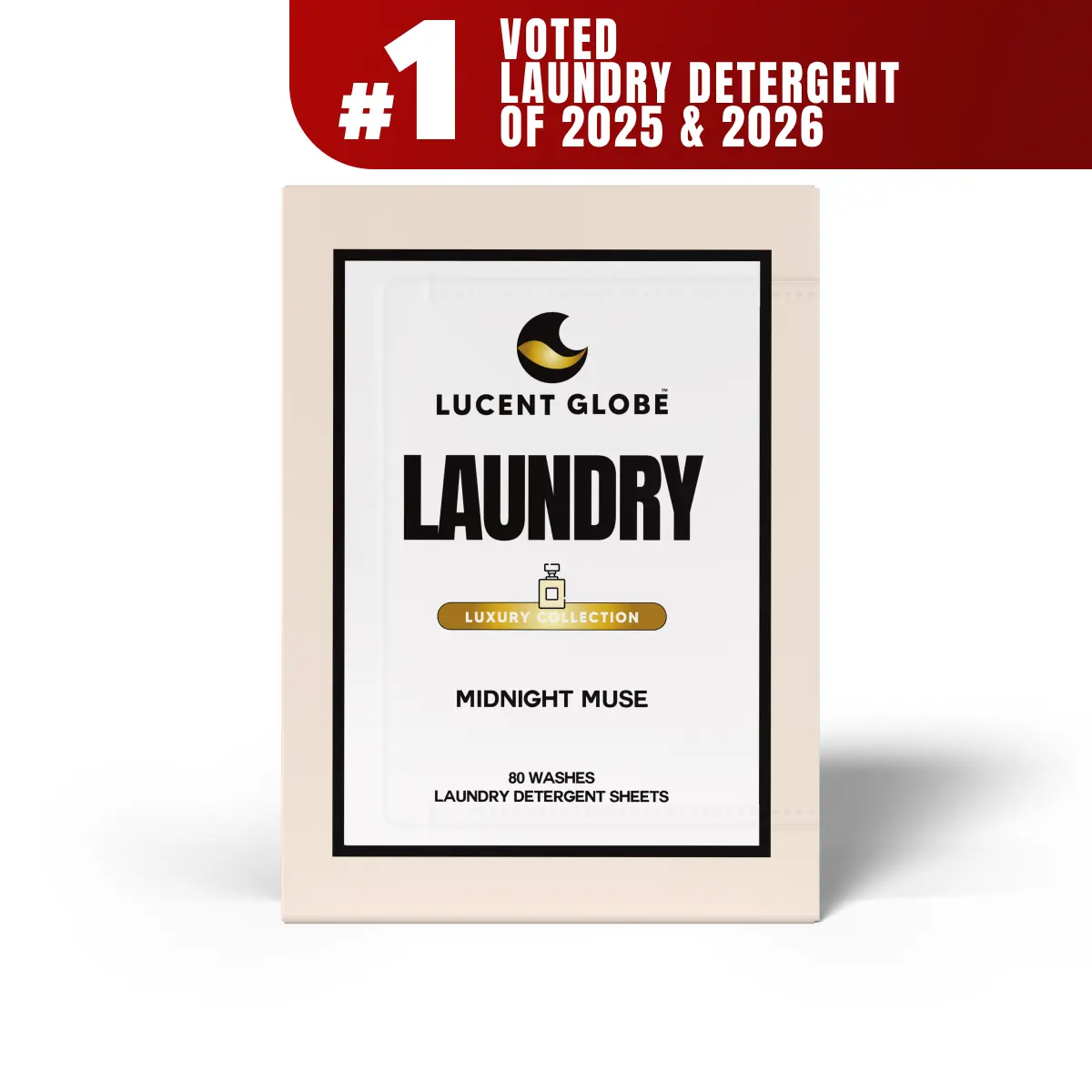 Lucent Globe Midnight Muse Laundry Detergent Sheets | 80 Washes | Only $0.25 Per Wash | Replaces Laundry Pods & Liquid | Zero Plastic Packaging | No Nasties Formula | World’s Best Smelling Laundry Detergent
