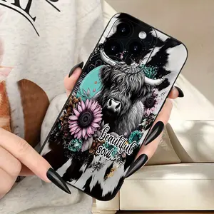 Phone Case - A Phone Cover Showcasing a Floral Design of a Highland Cow, Suitable for Iphone 11 to 17, Including Plus, Pro, Pro Max, As Well As Samsung Galaxy A14, A15, A16, A35, A36, A54, And S23/S24/S25 Ultra/Plus/Fe/Edge Versions. an Idefor Samsung S25