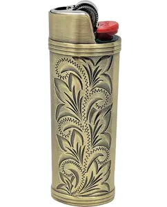 Metal lighter case cover fits BIC lighter standard Full J6 in Bronze color lightercase