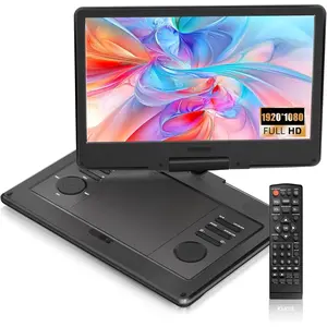 15.6" FHD Portable DVD Player with 13.3" Swivel Screen, 1920 * 1080P  Player for , 4 Hours Rechargeable  Support USB/SD Card, Multiple Disc Formats, Type-C/HDMI Port Dual Speakers