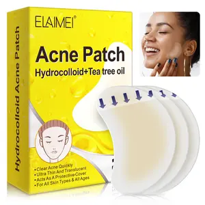ELAIMEI Crescent-Shaped Acne Patches, 20 patches per box, with tea tree oil; large, crescent-shaped hydrocolloid acne covers suitable for the face; invisible, skin-friendly and Antibacterial, Pimple Patch