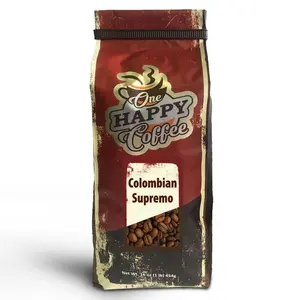 One Happy Coffee Colombian Supremo Whole Beans 16oz - 100% Premium Arabica, Medium Roast, Smooth & Balanced Flavor, Perfect for Espresso & Drip Brewing