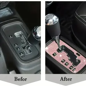 Mustang Gear Shift Panel Decal - Sparkling Rhinestone Inlay, Multi-Color Interior Upgrade Accessory