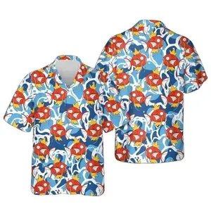 Full Print Anime Hawaiian Shirts, Poke Beach Shirt, Water Type Aloha, Gift For Him, Poke Lover Crewneck, Family Trip Shirt