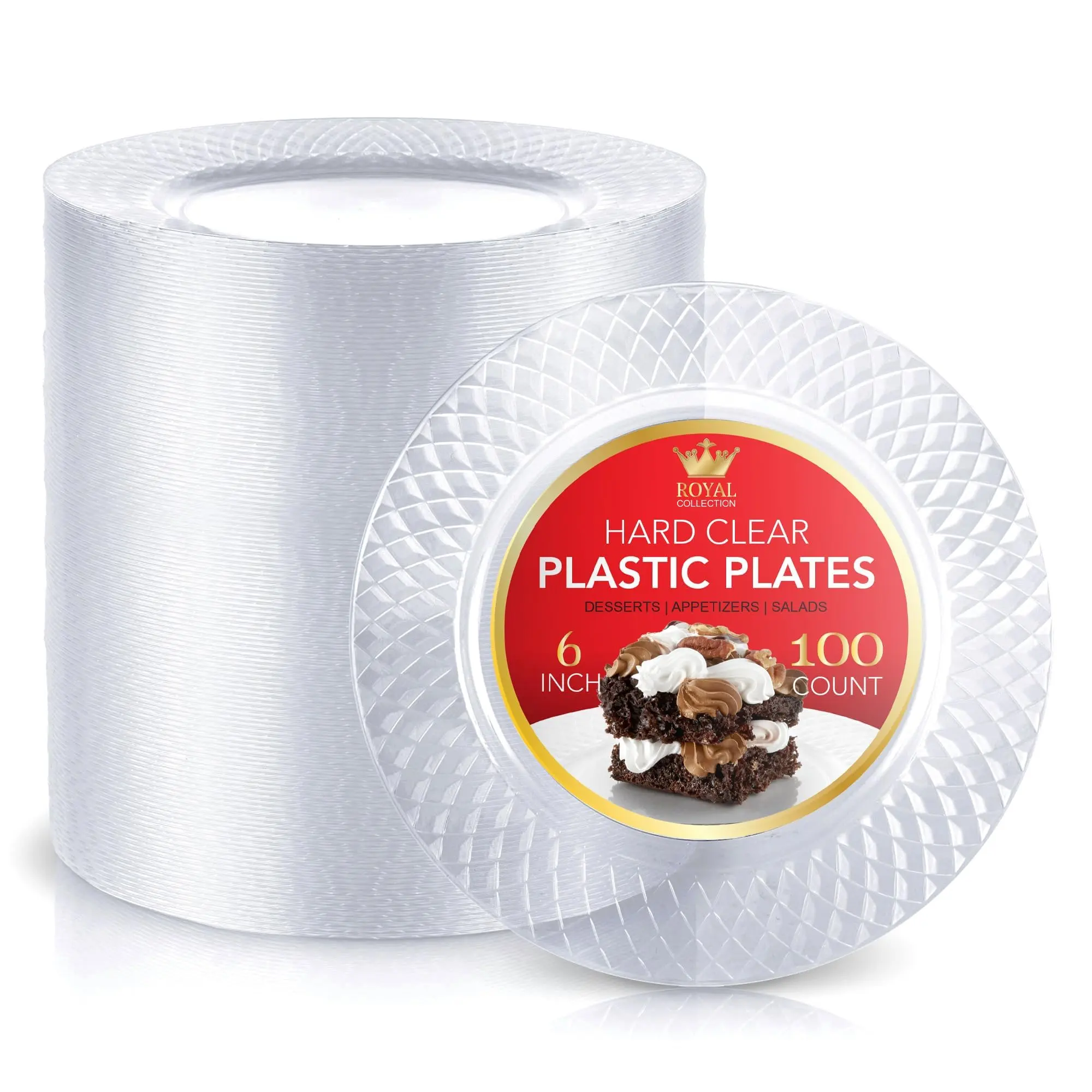 Stock Your Home Premium Clear Plastic Dessert Plates, 6 Stock Your Home Premium Clear Plastic Dessert Plates, 6