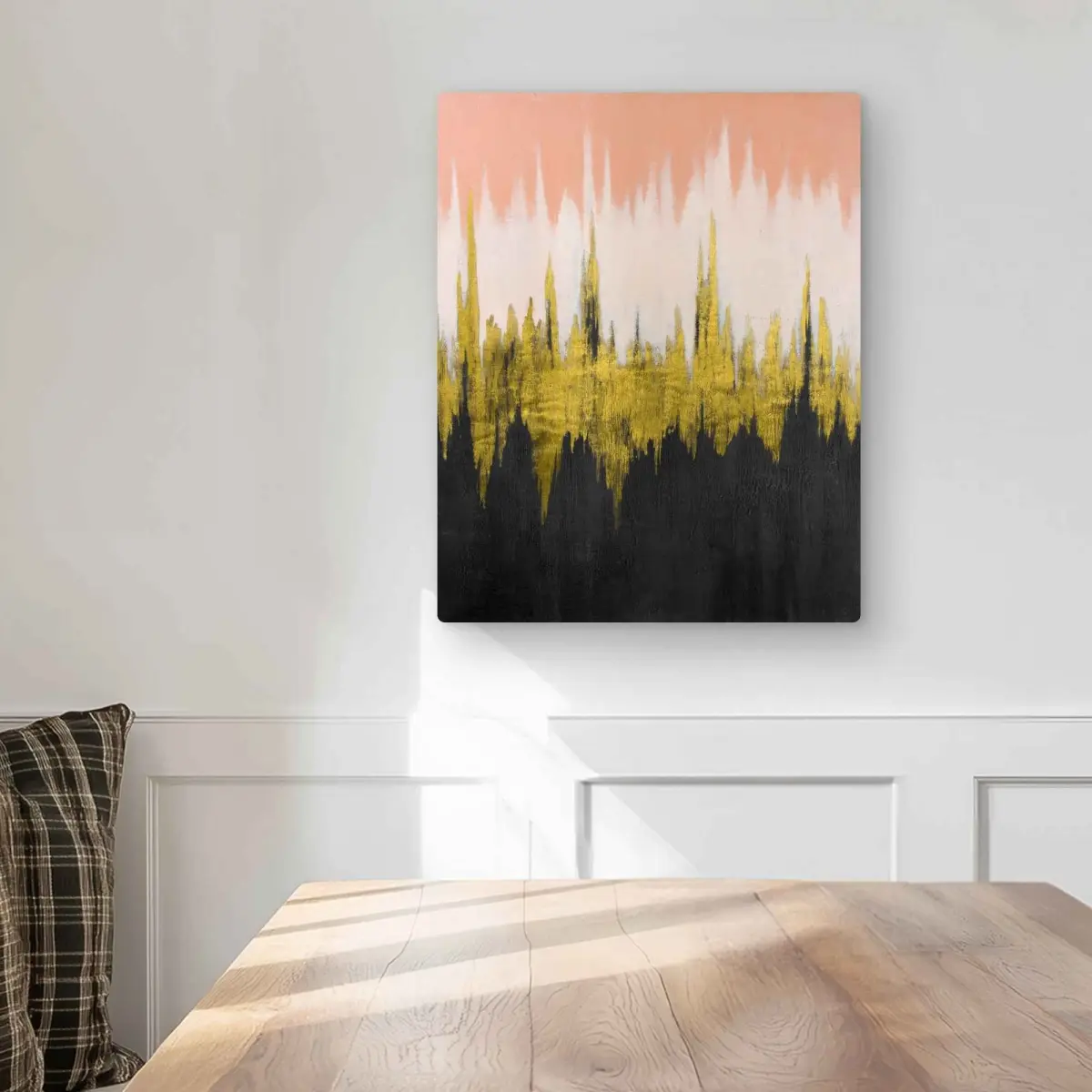 212 MAIN 16x20 in. Lightweight Aluminium Metal Print - Artistic Minimalist Abstract Zigzag Artwork, Modern Home Decor Decoration for Bedroom Walls