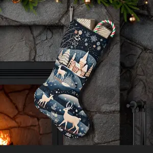 Beautiful Christmas inspired Santa Stocking#christmas decor #stocking stuffer Decoration Ornaments Print Faux