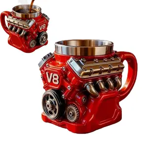 3D V8 Engine Coffee Mug, Automotive Mechanic Gift, Gearhead Car Enthusiast Present for Father's Day