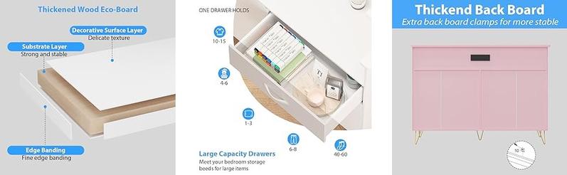 GARVEE Dresser with LED Light for Bedroom 6 Drawer, Wooden Dressers with Charging Station, Large Double Dresser with Wide Drawers, Modern Chests of Drawers for Living Room, Hallway, TV Stand