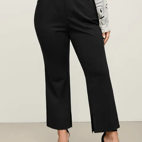 BloomChic Pull-On Solid Bootcut Pants 【M-6XL】