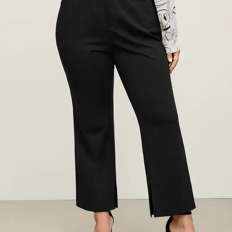 BloomChic Pull-On Solid Bootcut Pants 【M-6XL】