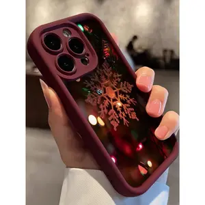 Personalized Christmas snowflake pendant full-coverage shockproof Apple phone case, compatible with iPhone 11/12/13/14/15/16/17/12/13 Mini/X/XS/XS Max/16 E. A perfect holiday gift for friends, family, and yourself.