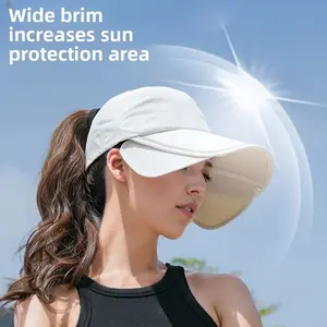 Summer Retractable Brim Sun Hat, Unisex Breathable UV Resistant Quick Dry Foldable Outdoor Bucket Hat